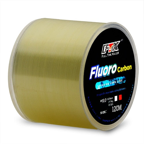 120M Fluorocarbon Coating Fishing Line 0.20mm-0.60mm 7.15LB-45LB Carbon Fiber Leader Line Fishing Lure Wire Sinking Line Japan