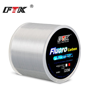 FTK 120m Fishing Line 7.15LB-45LB 0.2mm-0.6mm Soft Fluorocarbon Coating Treatment Process Carbon Surface Nylon Molecules