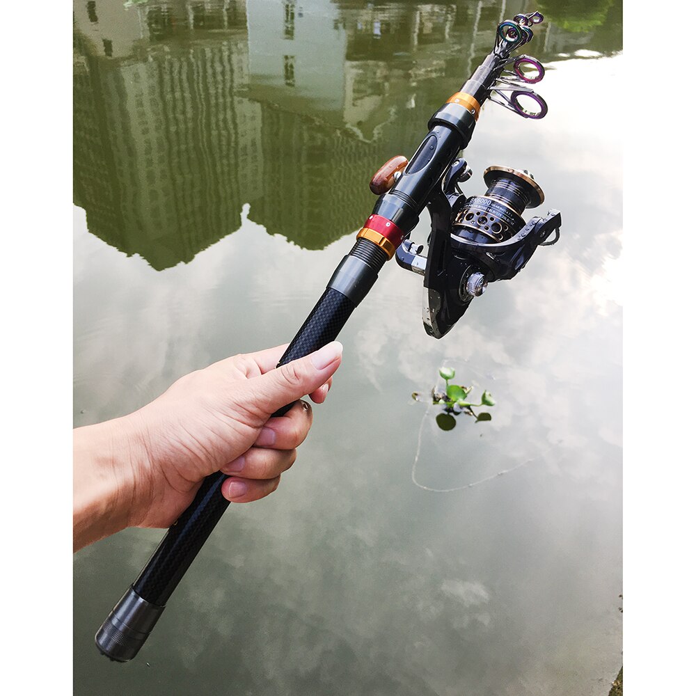 1.8-3.6m Telescopic Fishing Rod and 13BB Fishing Reel Wheel Portable Travel Fishing Rod Spinning Fishing Rod Combo