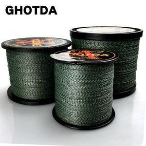 GHOTDA 8 Strands 1000M 500M 300M 100M Camouflage PE Braided Fishing Line Multifilament Saltwater Fishing Weaves