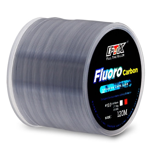 120M Fluorocarbon Coating Fishing Line 0.20mm-0.60mm 7.15LB-45LB Carbon Fiber Leader Line Fishing Lure Wire Sinking Line Japan