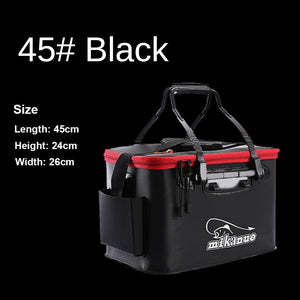 Fishing Bucket, Foldable Fish Bucket, Live Fish Container Multi-Functional Fish Live Lures Bucket Outdoor EVA Fishing Bag