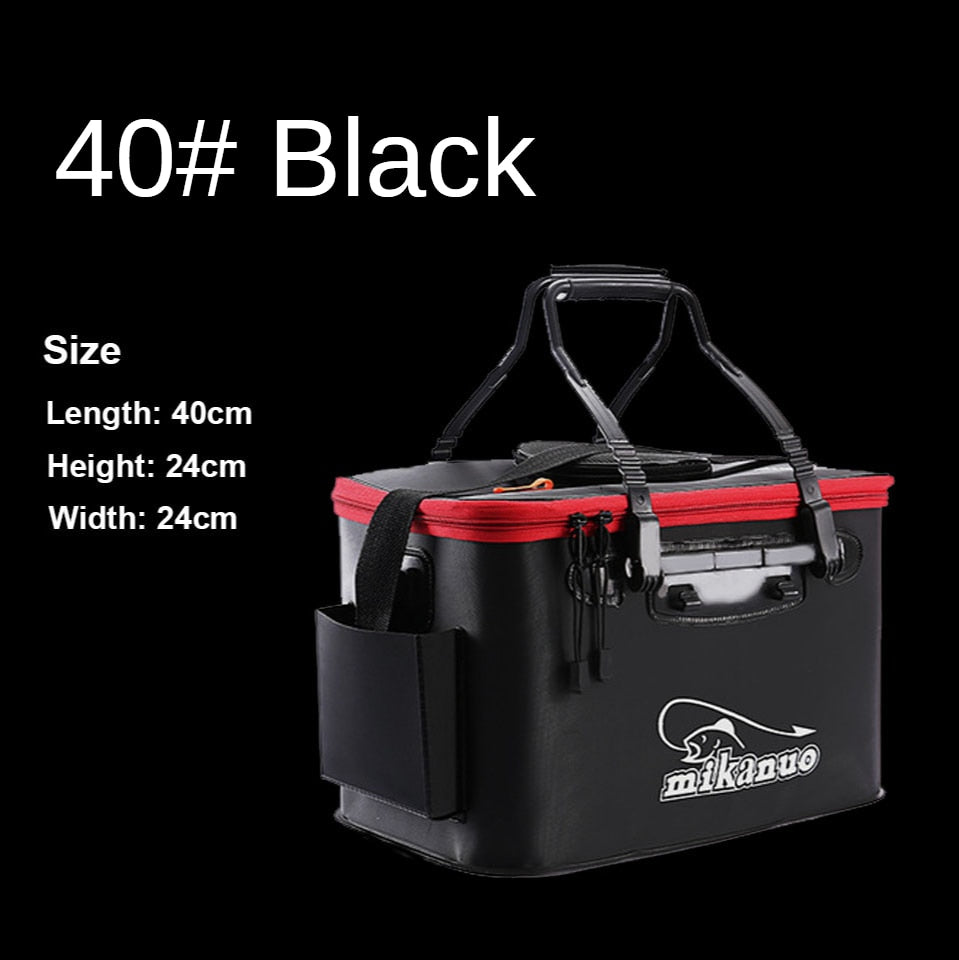 Fishing Bucket, Foldable Fish Bucket, Live Fish Container Multi-Functional Fish Live Lures Bucket Outdoor EVA Fishing Bag