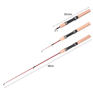 60cm 62cm 65cm Winter Shrimp Ice Fishing Rod Pole Portable Winter Fishing Rods Spinning Casting 3 Sections Fish Pole