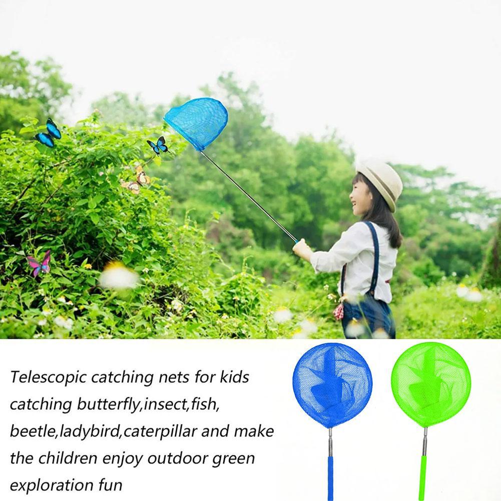 Stainless Steel Rod Catch Tadpole Fish Net Kids Outdoor Fishing Net Dragonfly Insect Fish Net Stockings Butterfly Telescopi W1E9