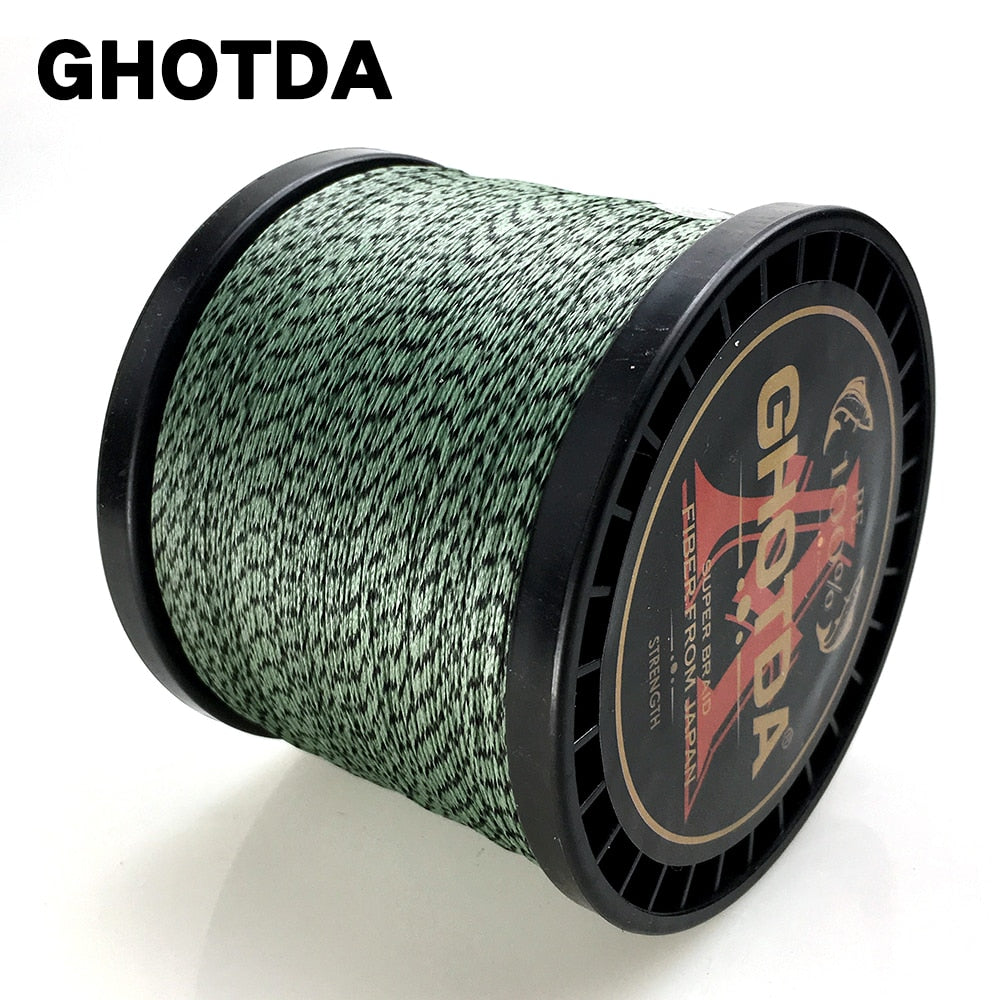 GHOTDA 8 Strands 1000M 500M 300M 100M Camouflage PE Braided Fishing Line Multifilament Saltwater Fishing Weaves